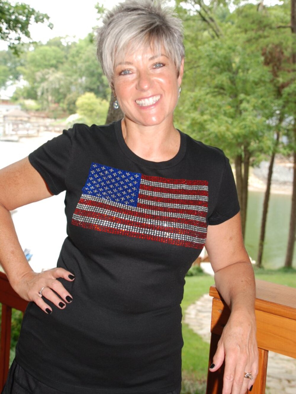 4th of July American Flag rhinestone short sleeve shirt XS S M L XL XXL 1X 2…